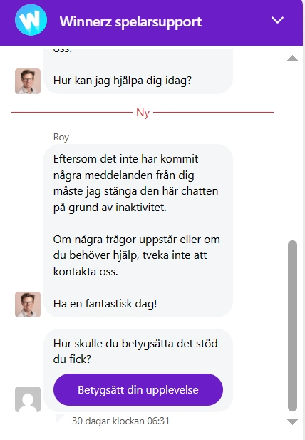 winnerz casino support